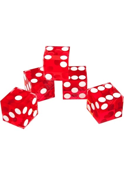 R Stili 5 Adet Yüksek Dereceli Akrilik Şeffaf Zar Altı Taraflı D Casino Zar, Jilet Kenarları ile (Yurt Dışından) modelleri