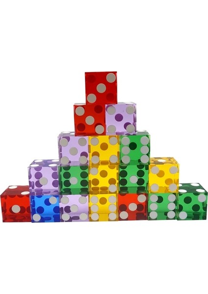 R Stili 5 Adet Yüksek Dereceli Akrilik Şeffaf Zar Altı Taraflı D Casino Zar, Jilet Kenarları ile (Yurt Dışından) fırsatları
