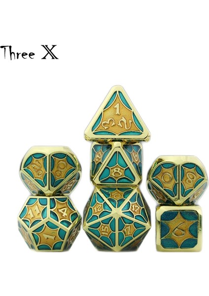 M05 Stili Siyah Keseli Metal Çokyüzlü Zar Seti, D4 D6 D8 D10 D% D12 D20 Takımları Uyumlu Dnd Rpg Masa Oyunları (Yurt Dışından)