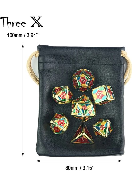 M05 Stili Siyah Keseli Metal Çokyüzlü Zar Seti, D4 D6 D8 D10 D% D12 D20 Takımları Uyumlu Dnd Rpg Masa Oyunları (Yurt Dışından) modelleri