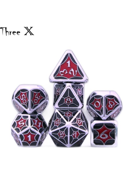 M05 Stili Siyah Keseli Metal Çokyüzlü Zar Seti, D4 D6 D8 D10 D% D12 D20 Takımları Uyumlu Dnd Rpg Masa Oyunları (Yurt Dışından) fırsatları