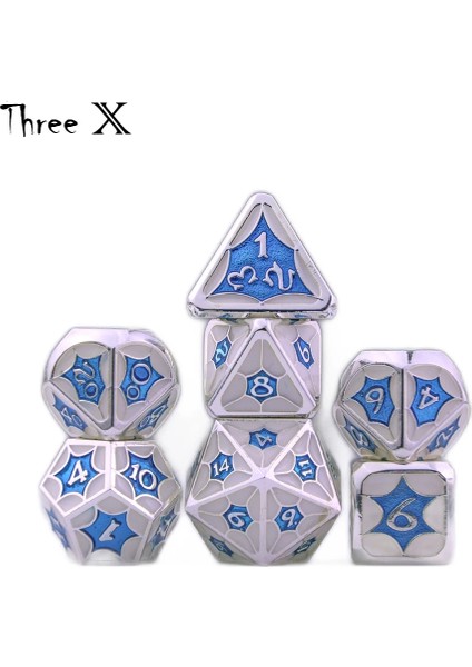 M05 Stili Siyah Keseli Metal Çokyüzlü Zar Seti, D4 D6 D8 D10 D% D12 D20 Takımları Uyumlu Dnd Rpg Masa Oyunları (Yurt Dışından) indirimleri