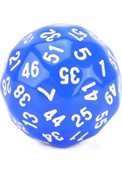 Mavi W Beyaz Mürekkep Stili Dnd Ttrpgs Mtg ve Matematik Öğretimi Için Opak D60 Taraflı Çokyüzlü Zar (Yurt Dışından)