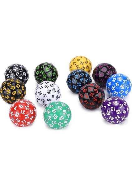 Mavi W Beyaz Mürekkep Stili Dnd Ttrpgs Mtg ve Matematik Öğretimi Için Opak D60 Taraflı Çokyüzlü Zar (Yurt Dışından) modelleri