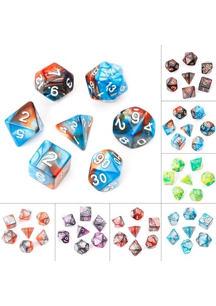 Mor Tarzı Trpg Board Game Dungeons And Dragons D4-D20 Için 7 Adetlot 1 Akrilik Çokyüzlü Zar (Yurt Dışından)