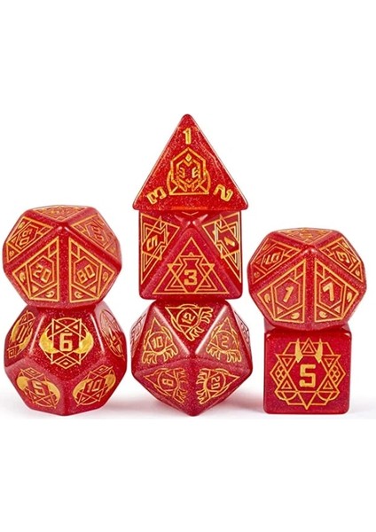 Parıltılı Kırmızı Tarzı 25MM Reçine Zar Saydam Çokyüzlü D&d Zar Seti, Dnd Rolling ve Tabl Için Hediye Metal Kutulu (Yurt Dışından)
