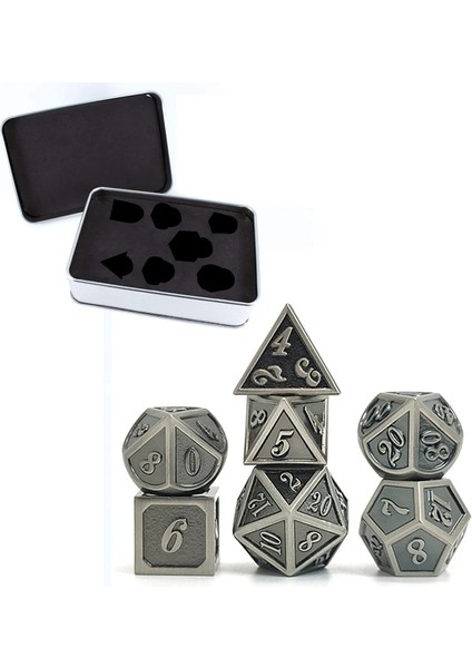 As Picture Shows Italik Stil Metal Zar Metalik Dnd Oyunu Ücretsiz Metal Kasalı D&d Zar (Yurt Dışından)