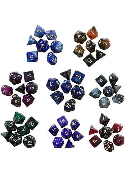 No.4 Tarzı Olyhedral Zar Çift Renk Oyunu Dungeons And Dragons Için Starry Sky Zar Trpg D20 D12 D10 D8 D6 D4 Masa Oyunu (Yurt Dışından)