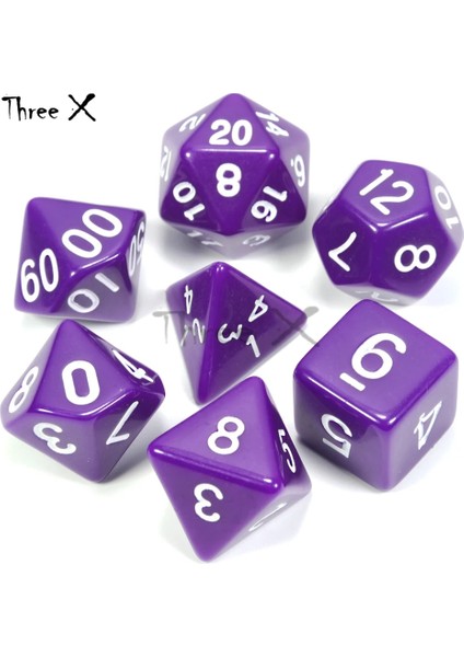 Mor Tarzı Sarı Colortop Dnd Lot Zar Seti D4, D6, D8, D10, D10%, D12, D20 Hediye Olarak Masa Oyunu Için Taşınabilir (Yurt Dışından)