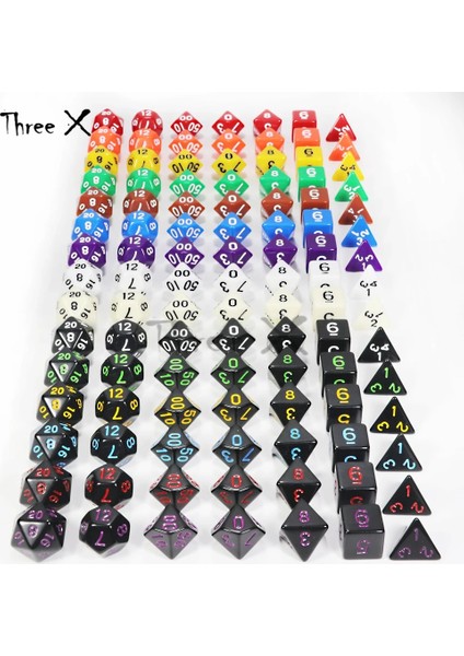 Mor Tarzı Sarı Colortop Dnd Lot Zar Seti D4, D6, D8, D10, D10%, D12, D20 Hediye Olarak Masa Oyunu Için Taşınabilir (Yurt Dışından) fiyatları