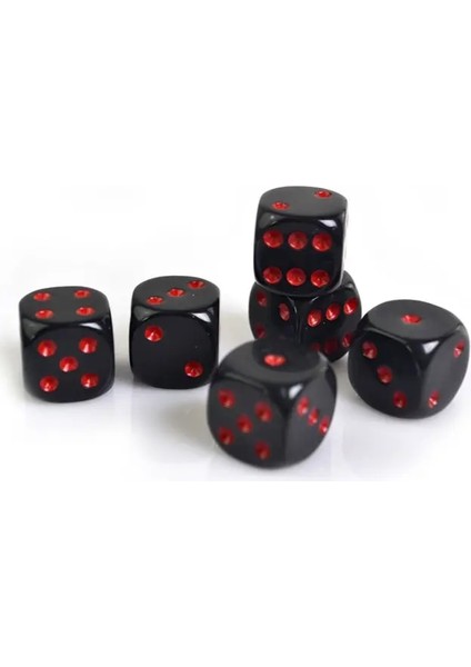 Siyah Stil Dices Akrilik Reçine Kırmızı Pip Zar Yuvarlak Köşe Standart Altı Taraflı Masa Oyunu ve Diğer Oyunlar Için Aksesuarlar (Yurt Dışından)