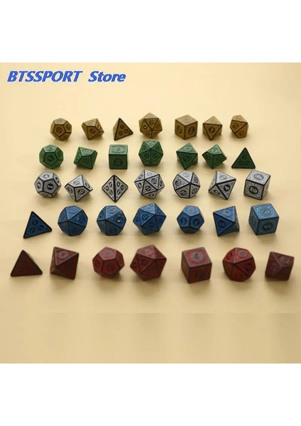 Lacivert Tarzı Et Çokyüzlü 7-Die Oyma Desenli Zar Seti D4 D6 D8 D10 D% D12 D20 Oyun Için (Yurt Dışından) indirimleri