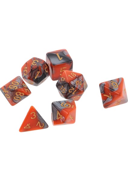Turuncu Gümüş 1.6cm Tarzı 7 Adet Iki Renk Çokyüzlü Zar D20 D12 D10 D8 D6 D4 Zindanlar ve Ejderhalar Için Zar Masa Oyunları (Yurt Dışından)