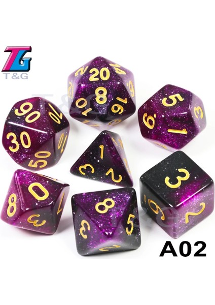 A02 Stili Renkli Evren Galaxy Zar Seti D4-D20 Dnd Rpg Noel Hediyesi Seçmek Için En Iyi Giftolors (Yurt Dışından)