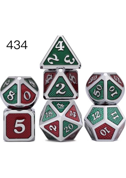 NO.434 Tarzı Dragon Ölçekler Metal Zar Dnd Rpg Mtg Masa Oyunları Için Kılıflı D4 D6 D8 D10 D12 D20 (Yurt Dışından)