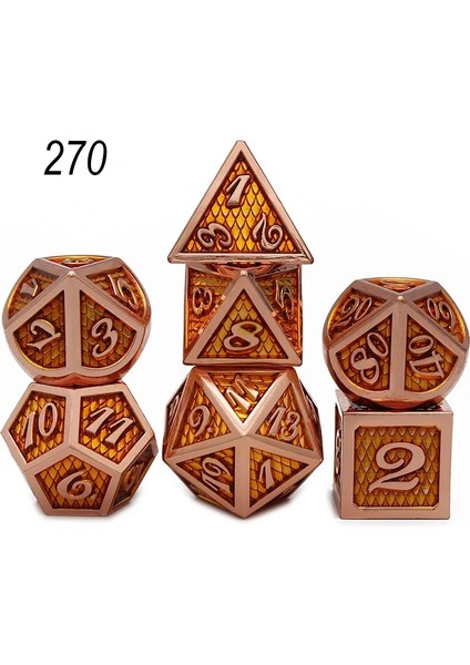 NO.270 Tarzı 2020 Yeni Tasarım Metal Zar Seti D&d Kadife Pou D20 D12 D10 D% D8 D6 D4 Dragon Scale Style Dnd Rpg Mtg Masa Oyunları (Yurt Dışından)