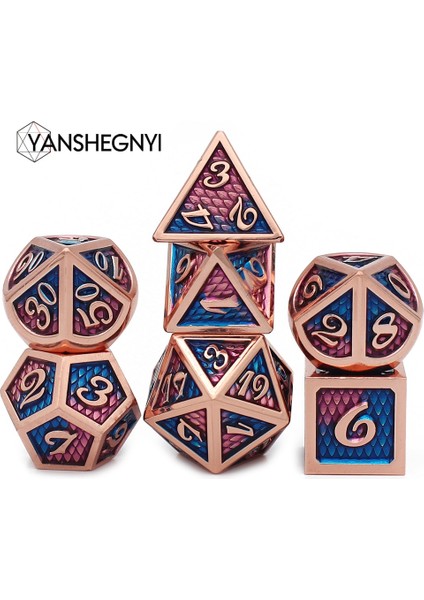 NO.270 Tarzı 2020 Yeni Tasarım Metal Zar Seti D&d Kadife Pou D20 D12 D10 D% D8 D6 D4 Dragon Scale Style Dnd Rpg Mtg Masa Oyunları (Yurt Dışından) fiyatları