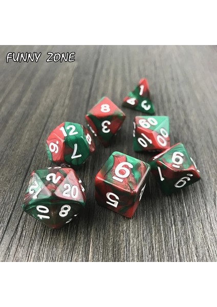 No.14 Tarzı -Renkli Zar Seti Poker Dnd Çokyüzlü Küp Aile Oyunları (Yurt Dışından)