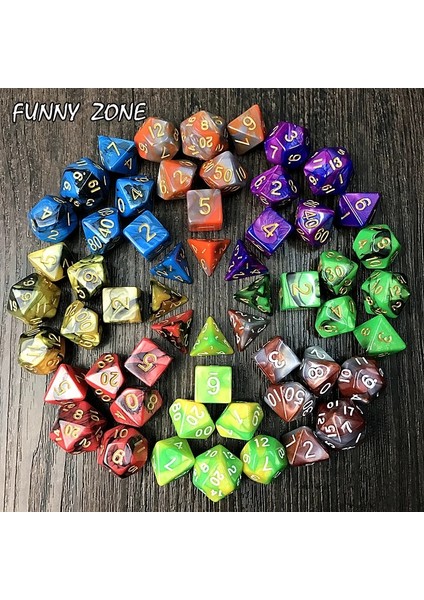 No.14 Tarzı -Renkli Zar Seti Poker Dnd Çokyüzlü Küp Aile Oyunları (Yurt Dışından) modelleri