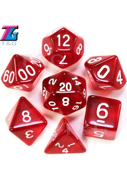 Açık Yeşil Stil Satış Yarı Saydam Rpg Zar Seti D4, D6, D8, D10, D10%, D12, D20 Masa Oyunu Için Kırmızı, Mavi, Sarı, Mor, Yeşil Yüksek (Yurt Dışından) modelleri