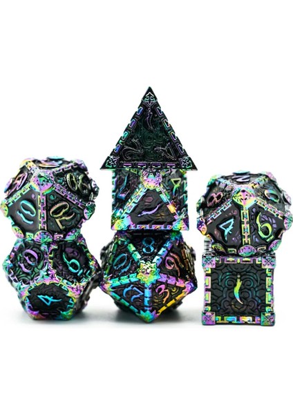 Renkli Siyah Stil Cusdie Dagger Metal D&d Zar, Dnd Zar, Çokyüzlü Zar Seti, Rol Yapma Oyunu Için Mtg Pathfinder (Yurt Dışından)
