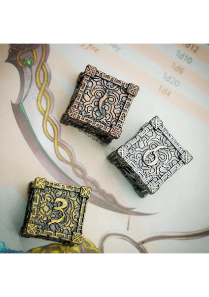 Renkli Siyah Stil Cusdie Dagger Metal D&d Zar, Dnd Zar, Çokyüzlü Zar Seti, Rol Yapma Oyunu Için Mtg Pathfinder (Yurt Dışından)