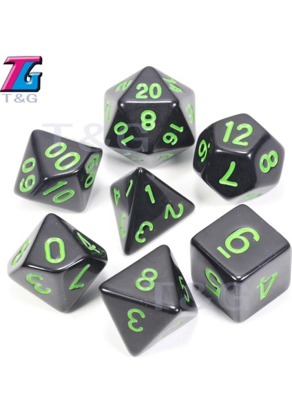 11 Siyah W Yeşil Stil Dnd Opak D4-D20 Çok Taraflı Zar Pop Oyunu Için En Li 15 Coloret Akrilik Çokyüzlü Trpg Oyunları (Yurt Dışından)