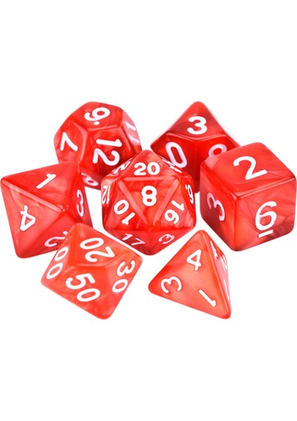 Kırmızı B Tarzı Pearl Swirl Çokyüzlü 7-Die Dnd Zar Seti D4 D6 D8 D10 D% D12 D20 Trpg Zar Oyunu Meraklıları Için (Yurt Dışından)