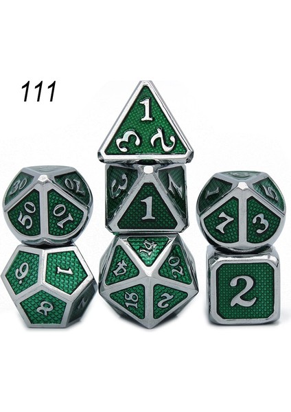 NO.111 Stili Dados Rpg Zar Masası Oyunları Satış Promosyonu Çokyüzlü Metal Zarlar Çinko Alaşımlı Sayısal Dnd Zar 7 Set D4 D6 D8 D10 D12 D20 (Yurt Dışından)