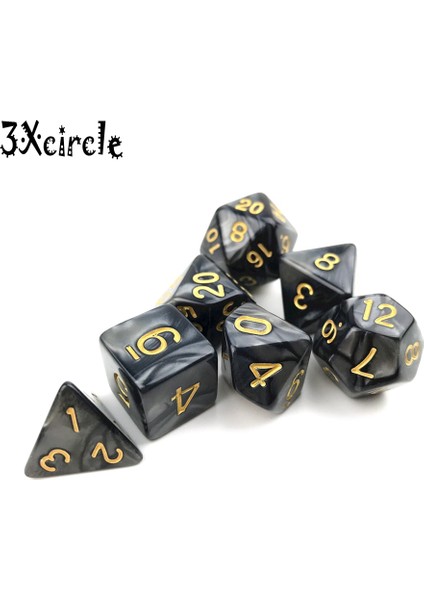 Beyaz Mürekkep Stili ile Kahverengi D4, D6, D8, D10, D12, D20 ile Pearlize Efekt Çokyüzlü Zar Seti, Rpg Dnd Masa Oyunu Için, Hediye Olarak (Yurt Dışından) modelleri