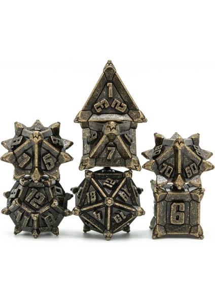 Bronz Tarzı Cusdie Fırıldak Metal D&d Zar Seti, Dnd Zar, Çokyüzlü Zar Seti, Rol Yapma Oyunu Için Mtg Pathfinder (Yurt Dışından)