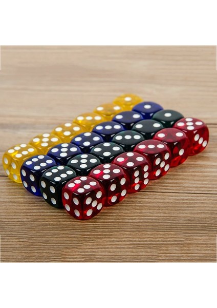 24 Parça Set 16MM Yuvarlak Köşeler Parti Zarları Oynarken Dört Renkli Şeffaf Zar (Şeffaf Mavi, Yeşil, Sarı, Kırmızı Tümü 6) (Yurt Dışından) fırsatları