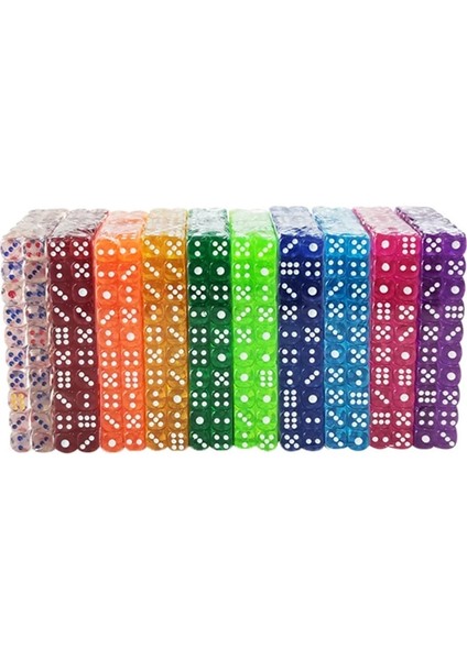Rastgele 20 Adet Tarzı Lot Zar Seti Clubpartyaile Oyunları Için 10 Renk Akrilik Şeffaf Zar 12MM (Yurt Dışından)