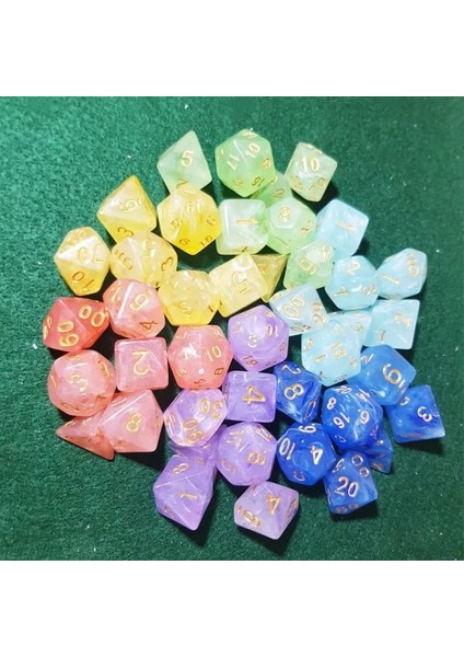 No.8 Stili Et Çok Yönlü Zar D&d D4 D6 D8 D10 D% D12 D20 Çokyüzlü Trpg Oyunları Zar Seti Masa Oyunu Eğlencesi Zar (Yurt Dışından)