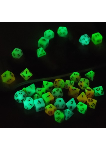 Mor Mavi Tarzı Glow In The Dark Polyhedral 7-Die Iki Ton Zar Seti D4 D6 D8 D10 D% D12 D20 Masa Oyunları Için Rpg Dnd (Yurt Dışından)