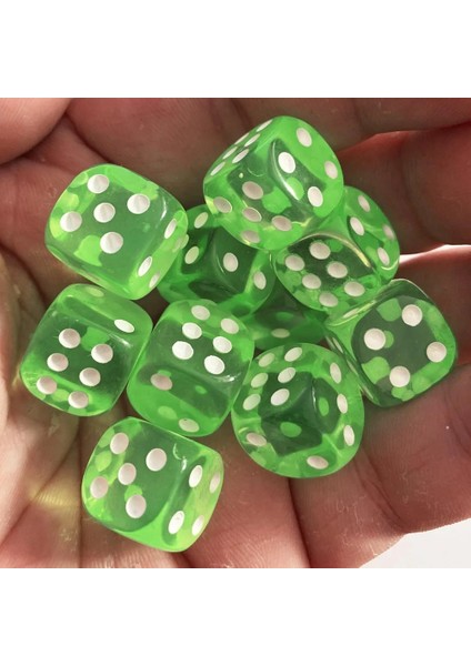 Açık Yeşil Tarzı Ack Renkler Akrilik Zar Ransparent Yuvarlak Köşe Yüksek Li Butik Oyun Zar (Yurt Dışından)