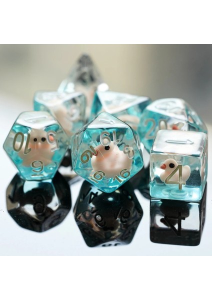 Mavi Ördek Tarzı ile Yeşil Et Animal Dnd Zar D&d Zar Seti D4 D6 D8 D10 D% D12 D20 Çokyüzlü Oyunlar Zar Seti Masa Oyunları Için Mtg Rpg (Yurt Dışından)
