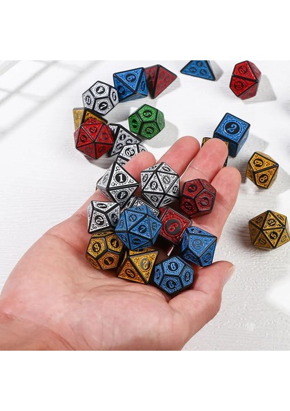No.11 Stili 7-Die Çok Taraflı Zar Seti Oyunu Zar Trpg Dnd Çokyüzlü D4 D6 D8 D10 D12 D20 Zar Tahta Kart Oyunu Matematik Oyunu Aksesuarları (Yurt Dışından)