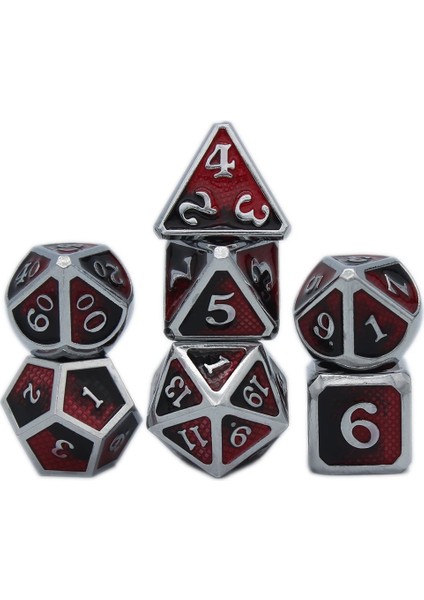NO.126 Stili Dados Rpg Zar Masası Oyunları Satış Promosyonu Çokyüzlü Metal Zarlar Çinko Alaşımlı Sayısal Dnd Zar 7 Set D4 D6 D8 D10 D12 D20 (Yurt Dışından)