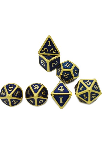 NO.126 Stili Dados Rpg Zar Masası Oyunları Satış Promosyonu Çokyüzlü Metal Zarlar Çinko Alaşımlı Sayısal Dnd Zar 7 Set D4 D6 D8 D10 D12 D20 (Yurt Dışından)