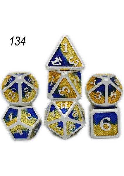 NO.134 Stili Dados Rpg Zar Masası Oyunları Satış Promosyonu Çokyüzlü Metal Zarlar Çinko Alaşımlı Sayısal Dnd Zar 7 Set D4 D6 D8 D10 D12 D20 (Yurt Dışından)