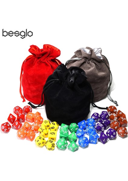 A03 Stili Dnd Rpg Mtg Oyunları Için Büyük Kadife Kılıflı Paket Zar Seti D4 D6 D8 D10 D% D12 20 (Yurt Dışından) indirimleri