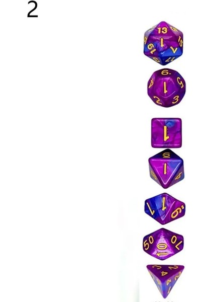 D2 Stili Trpg Dnd Aksesuarları Için Sıcak Çok Taraflı 7-Die Zar Seti Oyun Zar Çokyüzlü D4 D6 D8 D10 D12 D20 Trpg Dnd Aksesuarları Için Zar (Yurt Dışından)