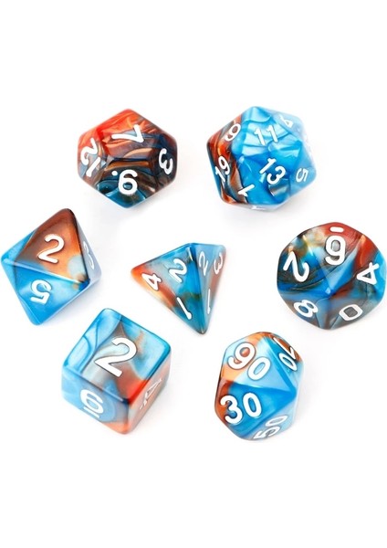 Mavi Stil Trpg Board Game D4-D20 H4GF Için Akrilik Çokyüzlü Zar (Yurt Dışından)