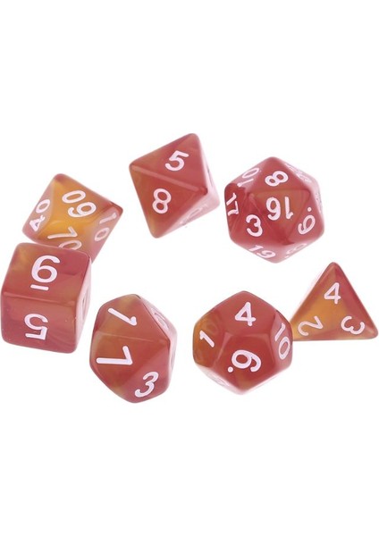 R Stili 7 Adet Şeffaf Taraflı Zar D4 D6 D8 D10 D12 D20 Dungeons & Dragon D&d Rpg Poly Table Board Game Set Yenı (Yurt Dışından)