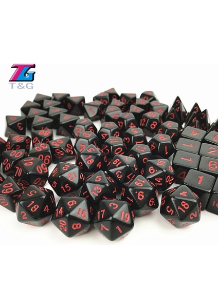 10 Adet D10 Kırmızı Stil Dijital Küp Zar Katı Siyah x Kırmızı Çokyüzlü D4D6D8D10D10%D12D20 Rpgboard Oyunu Için (Yurt Dışından) fiyatları
