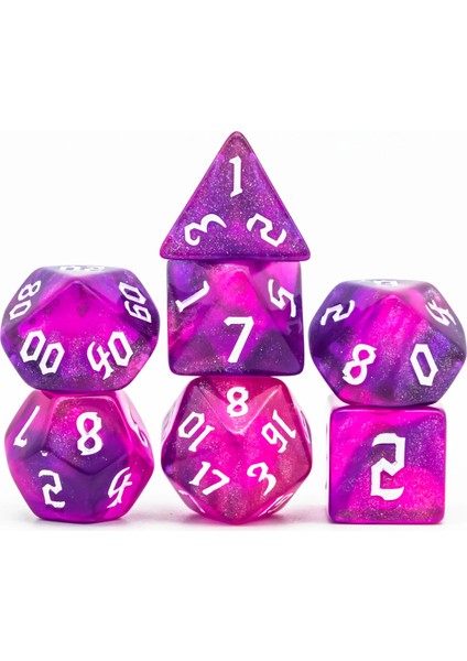Mor Tarzı Yeni ve Orak Yazı Tipi Dnd Zar Seti D4~D20 Dungeons And Dragons Için Çokyüzlü Zar Rol Yapma Tahta Oyunu ​mtg Rpg D&d Hediye (Yurt Dışından)