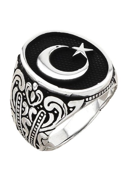 Erkek Yüzük Gümüş 925 Osmanlı Arma