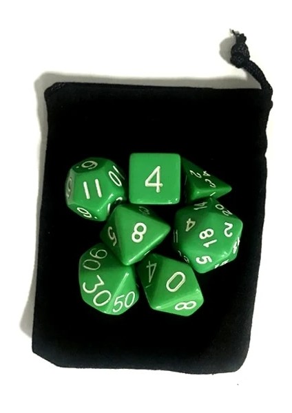 Yeşil Zar Siyah Çanta Stili 7pclot Kadife Zar Çantalı Zar Seti D4, D6, D8, D10, D10%, D12, D20 Masa Oyunu, Dnd, Rpg Zxh Için Renkli Aksesuarlar (Yurt Dışından)