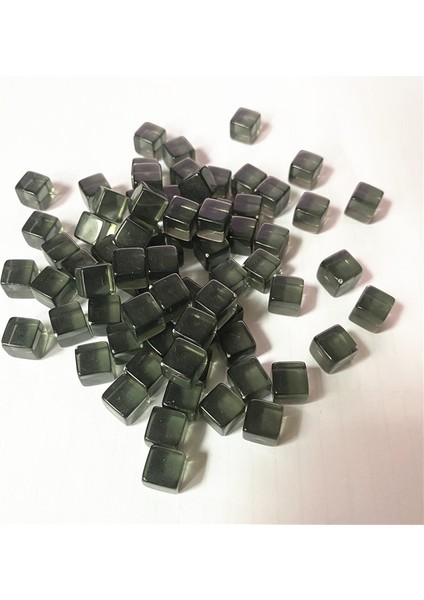 Koyu Gri Tarzı Et 8mm Şeffaf Gri Kare Köşe Renkli Kristal Zar Satranç Parçası Sağ Açı Elek Küp Bulmaca Oyunu Zar Seti (Yurt Dışından)